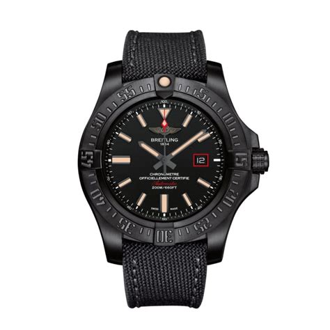 breitling limited edition avenger blackbird men's 44mm black titanium watch|Breitling blackbird titanium case.